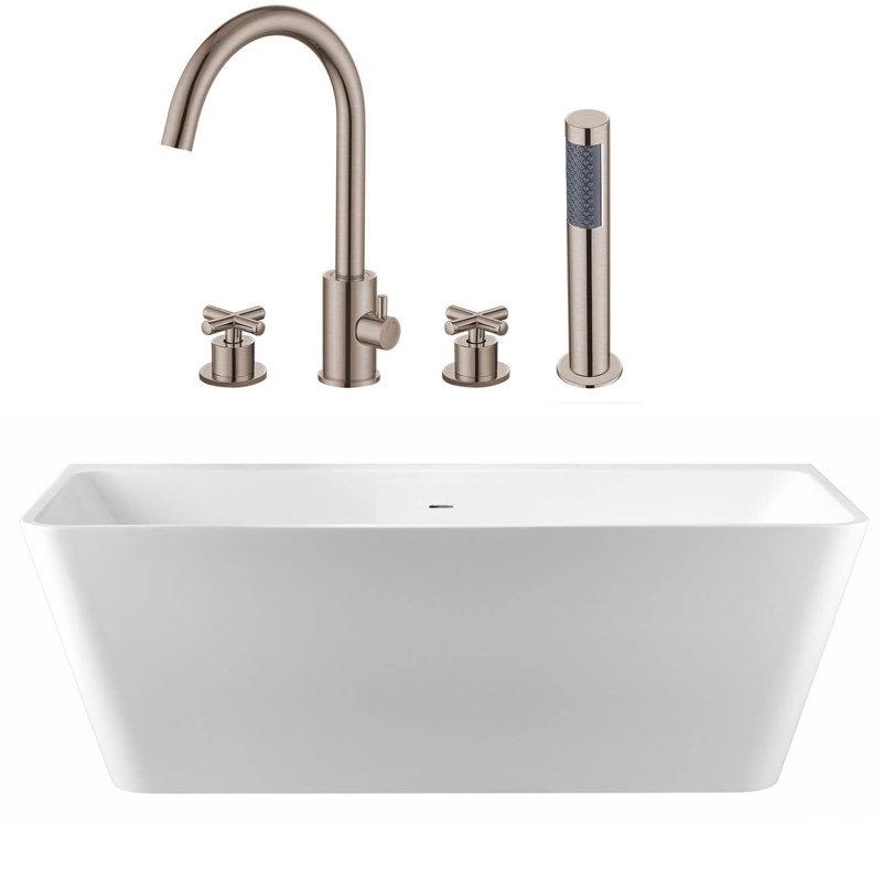 Baignoire de trempage autoportante avec robinet 59 po. X 30 po. Axton
