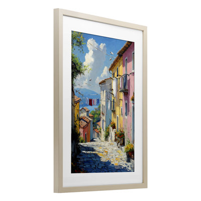 «Colorful Coastal Town», reproduction encadrée sous verre, design by Creative Studio
