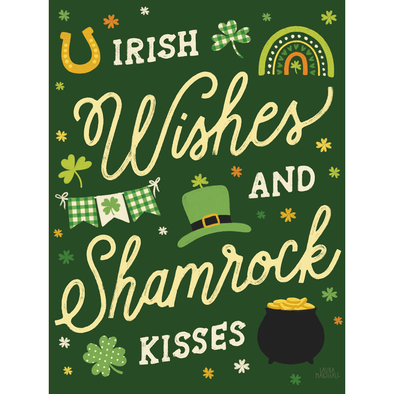 «Shamrock Wishes II» par Laura Marshall, impression sur toile tendue, H 48 po x l 36 po