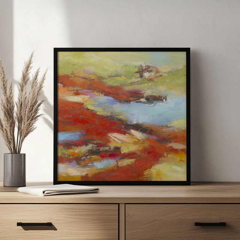 «Sliding Into Home» par Janet tantne, reproduction d'art, Impression sur cadre ouvert sans papier mat, Brun
