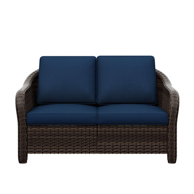 Polyethylene (PE) Wicker Outdoor Patio Loveseat by Ebern Designs