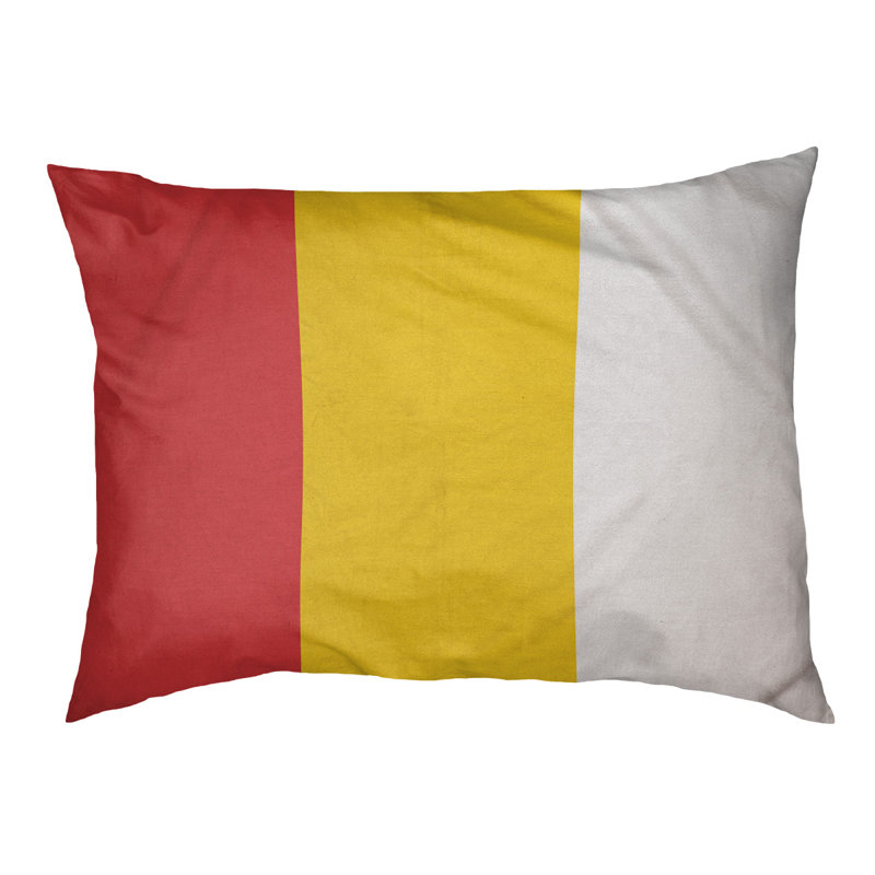 Oreiller Maryland, Moyen (l 28 po x P 18 po x H 6 po), Rouge / milieu jaune