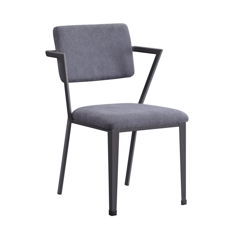 Ensemble de 2 chaises de salle à manger en tissu gris et gris anthracite Cargo