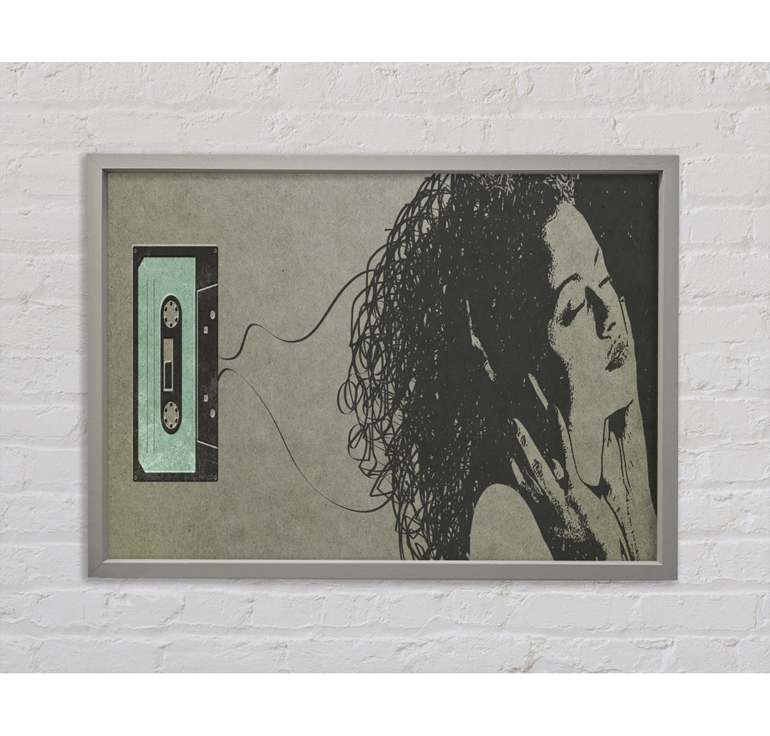 Cassette Tape Woman - Single Picture Frame Kunstdrucke auf Leinwand