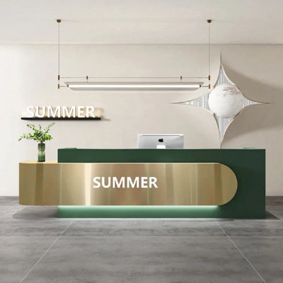 Chrysoula L-Shape Manufactured Wood Reception Desk