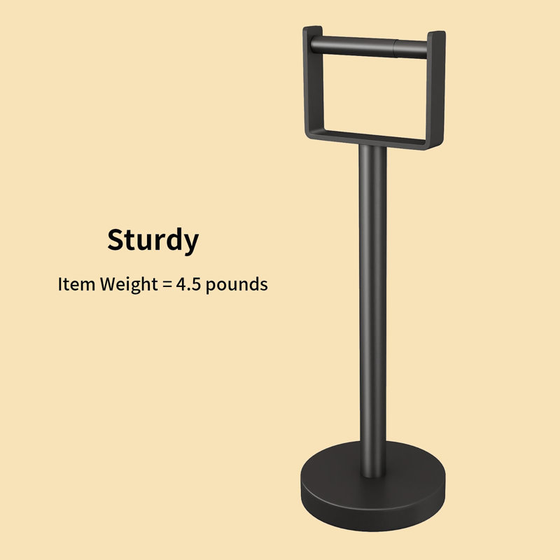 Free Standing Toilet Paper Holder, Black