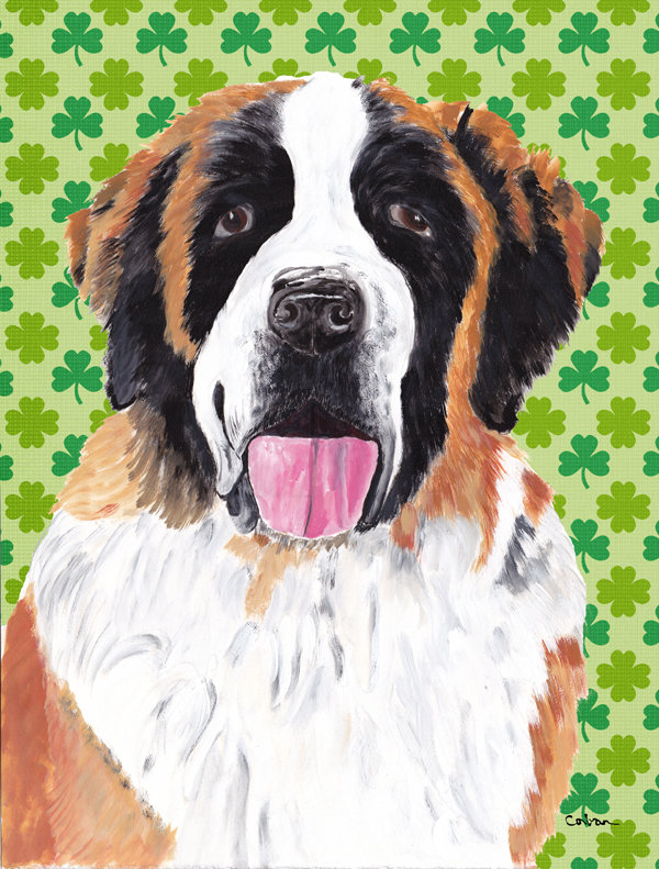 Drapeau de jardin à 2 côtés st. patrick day trèfle, Saint-Bernard