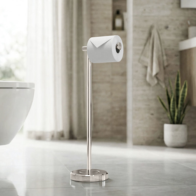 Porte-papier hygiénique sur pied Latitude II, Nickel poli