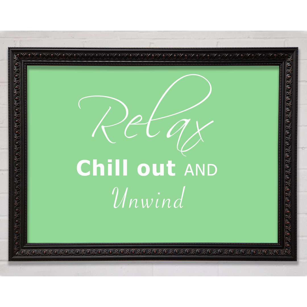 Bathroom Quote Relax Chill Out Silver - Einzelner Bilderrahmen Kunstdrucke