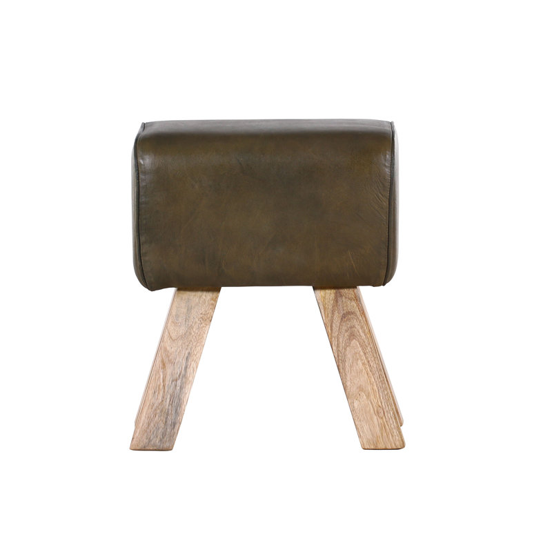 Ralls Solid Wood Accent Stool, Green