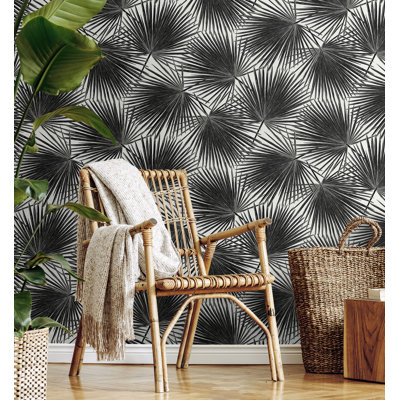 Designs Metallic Elvis Palms Non-Woven Unpasted Wallpaper