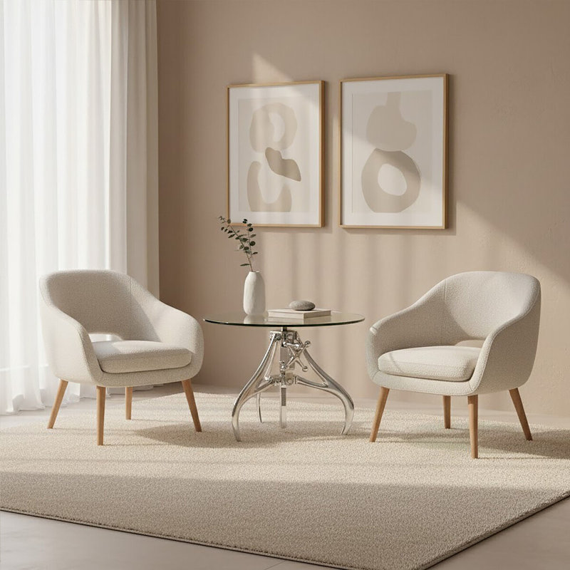 Wolfsburg Glass Top End Table