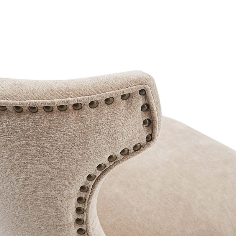 Preethi Swivel Counter Stool with Solid Wood Frame, Beige