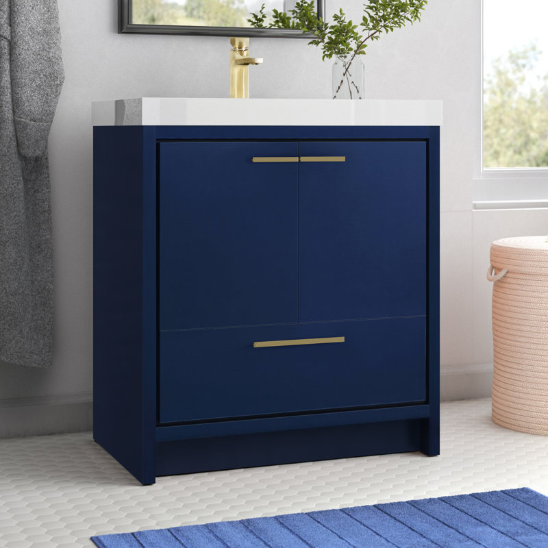 Ensemble de meuble-lavabo simple 30 po Southmead, Bleu