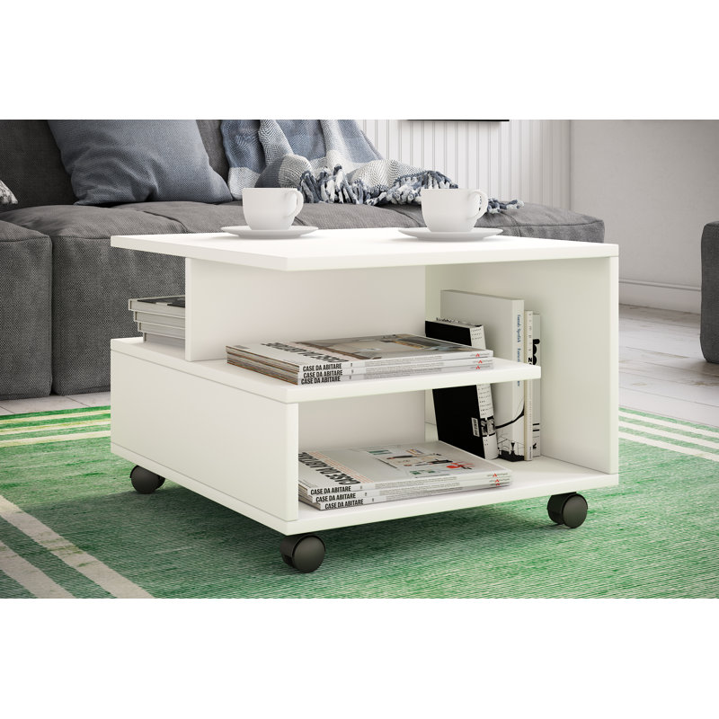 Brantice Coffee Table with Storage, White