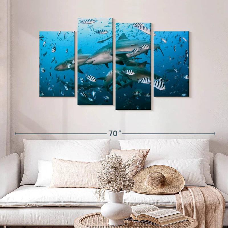 Aletra Beqa Lagoon Sharks, 32" H x 52" W