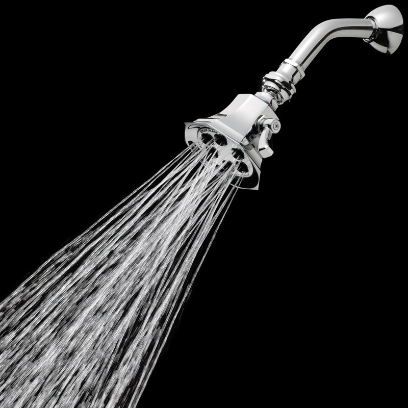 6 Jet Multi Function Adjustable Shower Head, Polished Chrome, 2.5 GPM