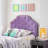 Light Purple Linen-like Fabric Twin Headboard - Tufted Diamond Stitch With Nailhead Trim & Adjustable Metal Legs-475084085