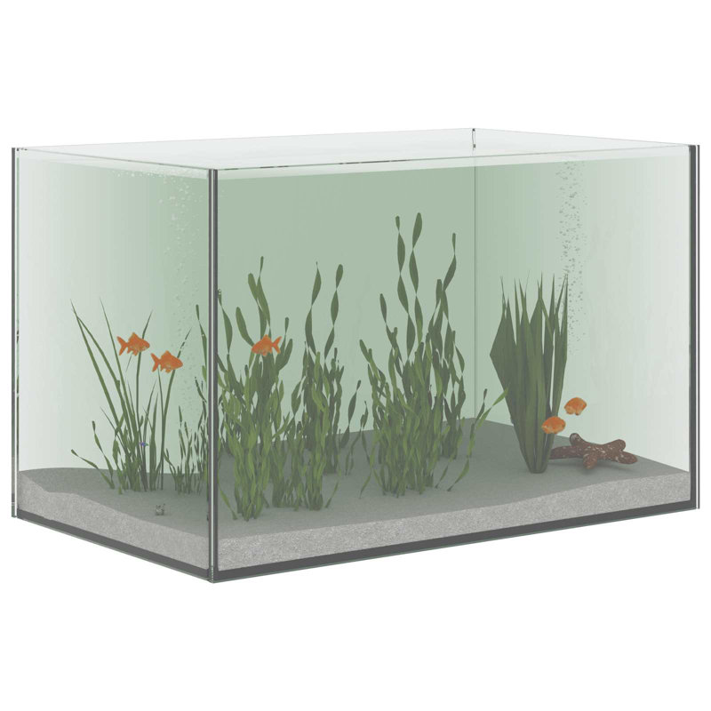  Aquarium With Storage Transparent Glass Rectangular Fish Tank Habitat, 20cm H x 30cm W x 20cm D