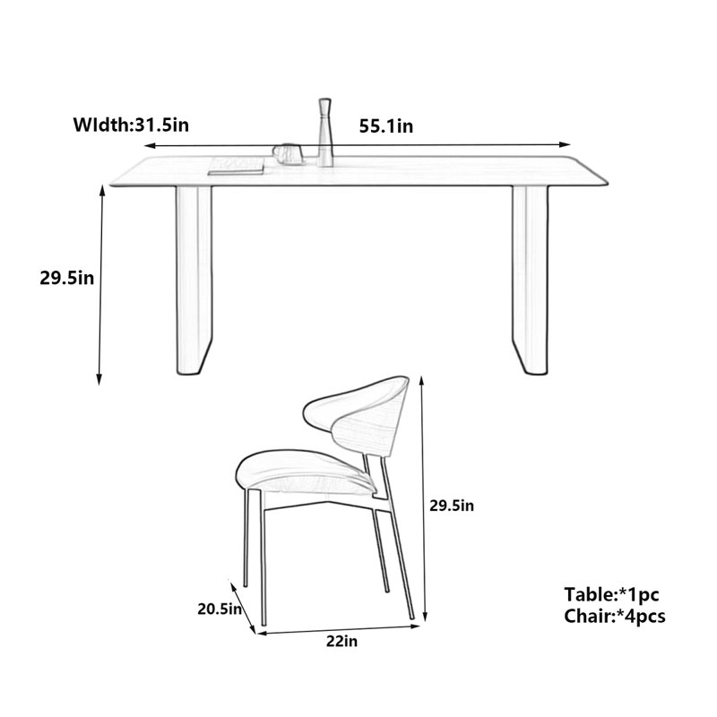 Table Modern Rock Slab, texture naturelle unique, H 29,5 po x L 55,1 po x l 31,5 po