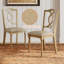 Set Of 6 Dining Chairs With Cross-Back & Upholstered Seat, Oak-472954030