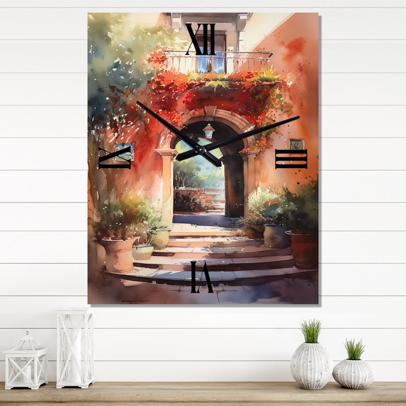 Horloge murale rustique avec escalier rustique, Grand