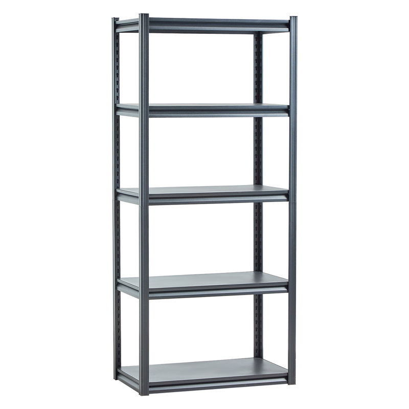 5 - Tier 18" D X 32" W 72" H Garage Storage, 2000 Lbs Capacity, Coated Steel, Quick Adjust Shelf Design For Different Sizes Shelving, 400 Per Shelf, Oxidation Coating, Split Into Two Low Ceiling Areas