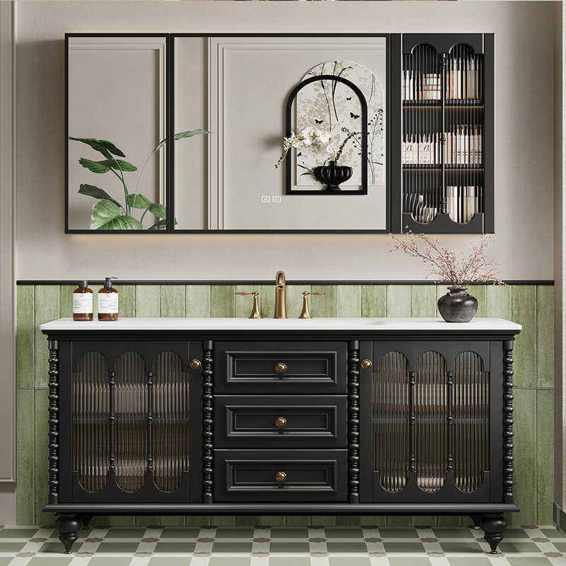 Armoire de salle de bain rétro, 63"