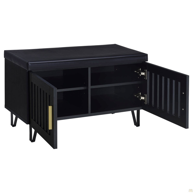 Banc de rangement 2 portes Clackamas, Black