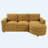 84.6" L-Shaped Sectional With Curved Chaise, USB Ports & Side Storage Pockets-1624056128