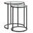 Round Metal Nesting End Table Set of 2 with Glass Top-105624567