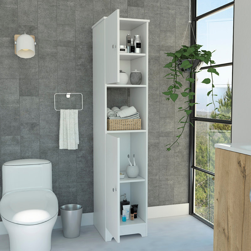 Armoire à linge ibis, portes doubles, quatre tablettes intérieures, deux armoires - blanc