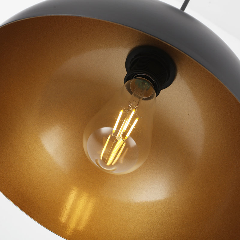 Mehriban 11.8" Wide 1 - Light Plug In Pendant Lights with On/Off Dimmer Switch, Matte Black
