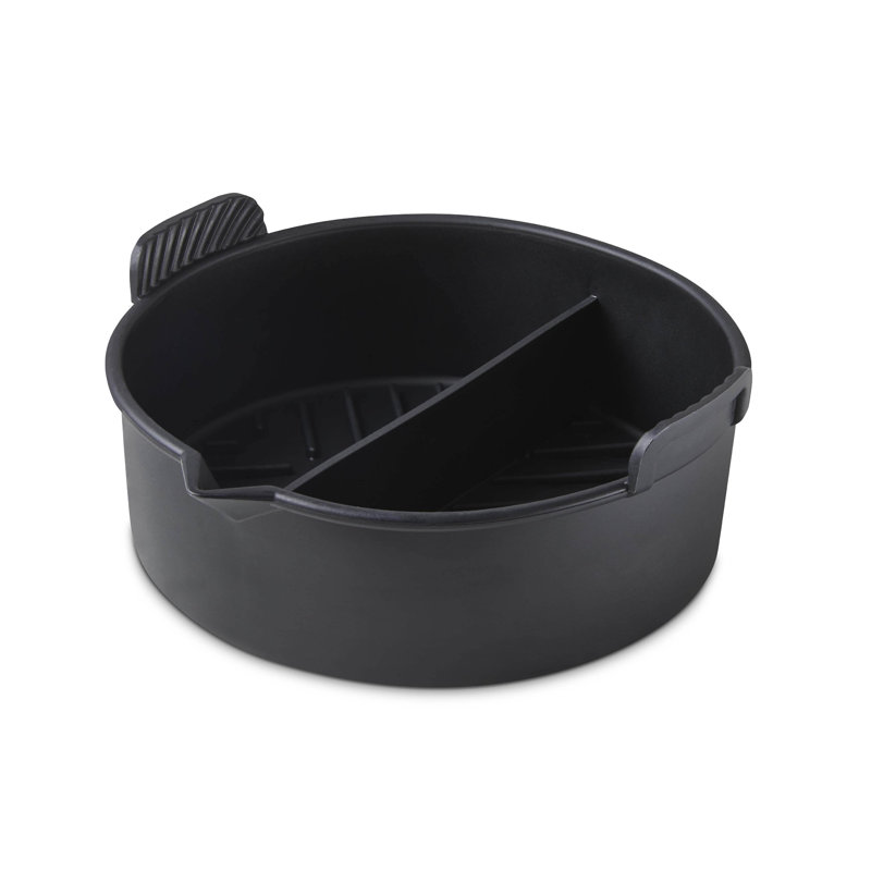 Tower T843094 Round Air Fryer Tray with Divider, Circular Reusable Silicone Liner Accessory