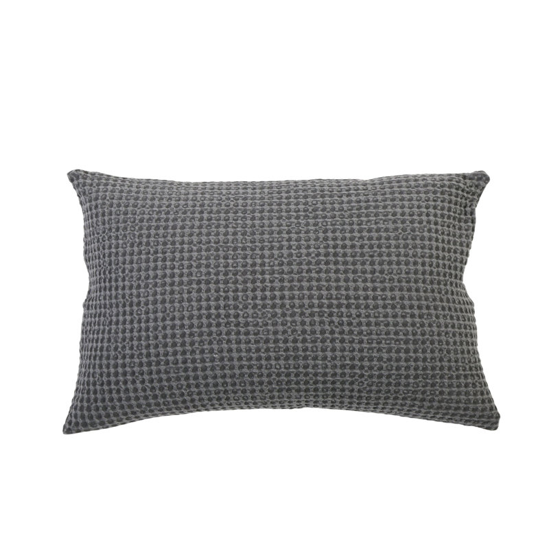Zuma Cream/Charcoal/Natural/Mist Cotton Piece Sham, King, Charcoal