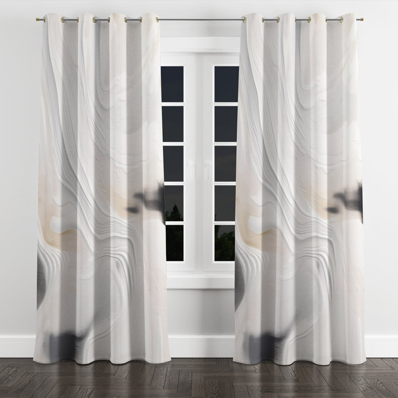 Averir - Modern Grommet Curtain - Velvet Room Darkening - 1 panel, 52" W x 84" L, Golden Grommets