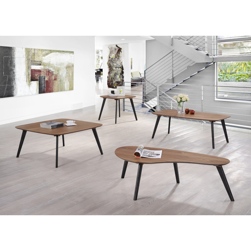 Table de bout Bordeaux, Noir, Noyer