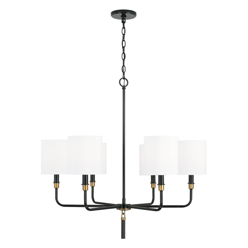 6 - Light Dimmable Wagon Wheel Chandelier