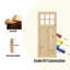 Pine Entry Door Slab With Sound-Reducing Frame – 6-Lite Clear Glass, Solid Wood-122528726-122260351
