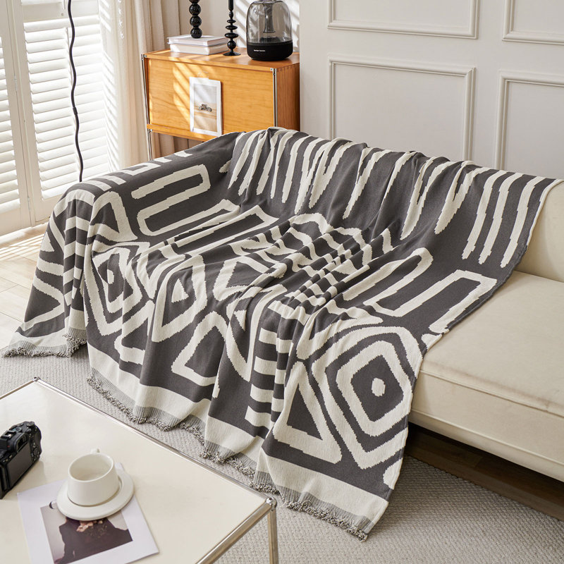 Housse pour canapé modulaire Boho Chenille, H 71 po x l 118 po x P 0,1 po,  Gris foncé