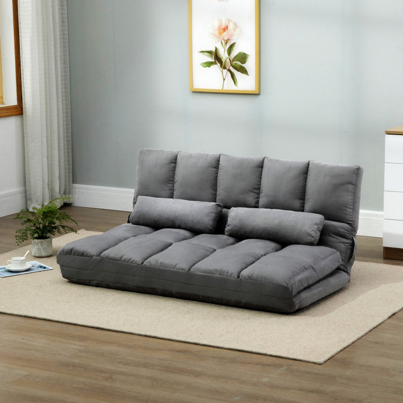Fauteuil convertible, Polyester gris clair, H 23,5 po x l 51,3 po x P 28,8 po