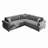 Pull-Out Sofa Bed Sectional,Chenille Modular Sleeper Sectional L Shaped Couch Sofa Bed-595027551
