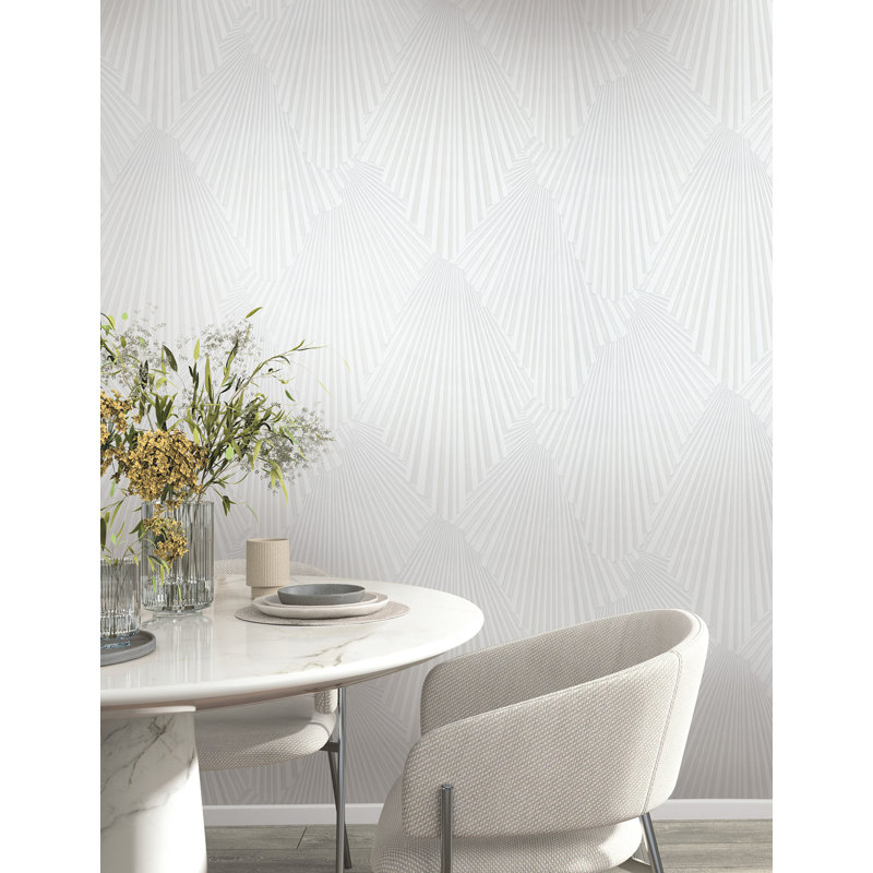 Papier peint Lumiere White Deco Geo, Blanc