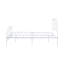 Lit double en métal avec geste contemporain blanc, prêt pour un matelas de style chambre à coucher, prêt, design parfait