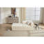 Canapé-lit de 78 po convertible, canapé modulaire en velours côtelé avec 2 coussins, canapé à plancher comprimé compact, idéal pour le salon, la chambre à coucher, un appartement, beige.-131141707