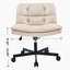 Office Chair With Leather Upholstered, Swivel, Adjustable Height, Wheels