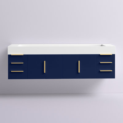 Ensemble de meuble-lavabo double mural 71 po Thomason