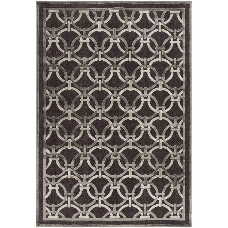 Chenille Geometric Indoor Rug, Rectangle 5'2" x 7'6"