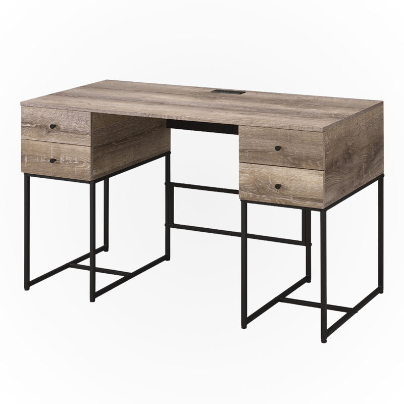 Bureau Ripple en chêne rustique et noir