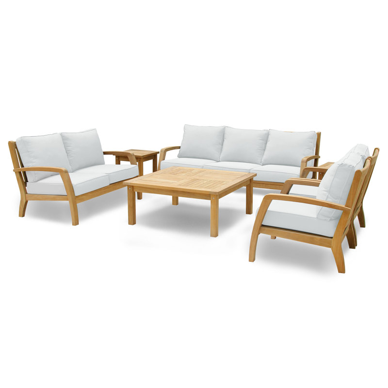 Chaise de patio d'extérieur à siège profond Somerset, Sunbrella® naturel
